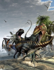 Giganotosaurus And Parasaurolophus