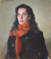 Red Scarf, oil / linen, 2004, 22