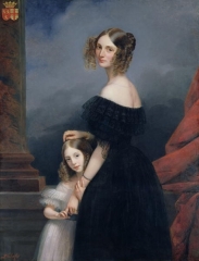 Анна-Луиза де Монморанси с дочерью, около 1840