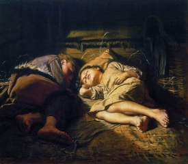 Спящие дети. 1870. Государственная Третьяковская галерея