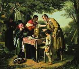 Чаепитие в Мытищах. 1862. Государственная Третьяковская галерея