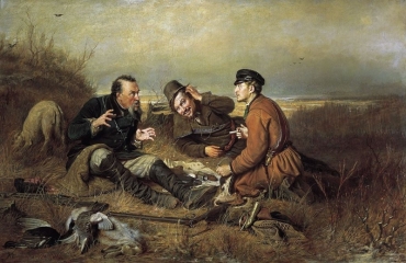 Охотники на привале. 1871. Государственная Третьяковская галерея