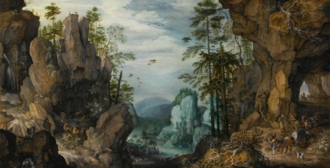 Rocky Landscape with Travelers