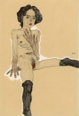 Seated Female Nude with Black Stockings, 1910